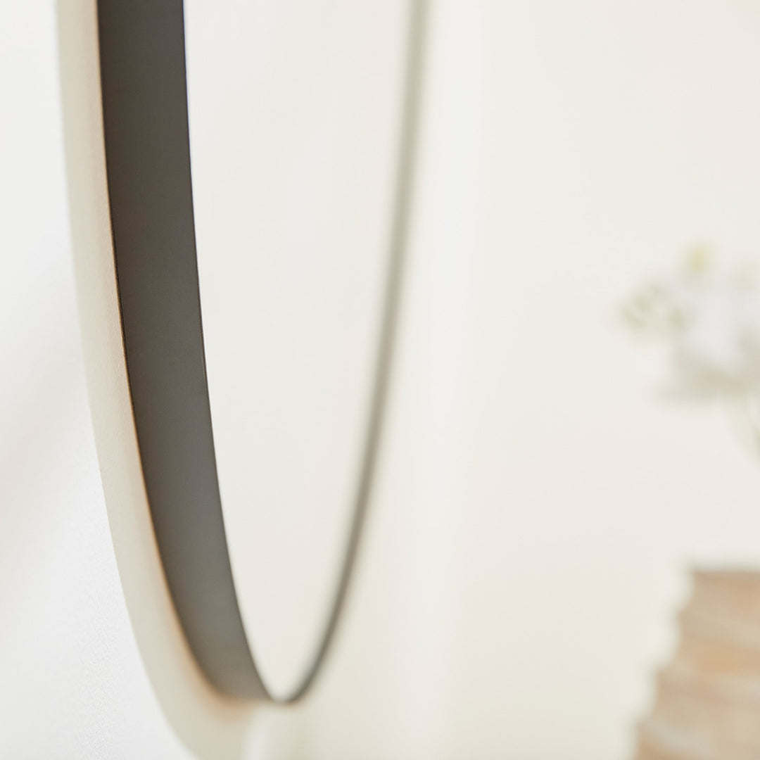 36" Round Mirror - Matte Black