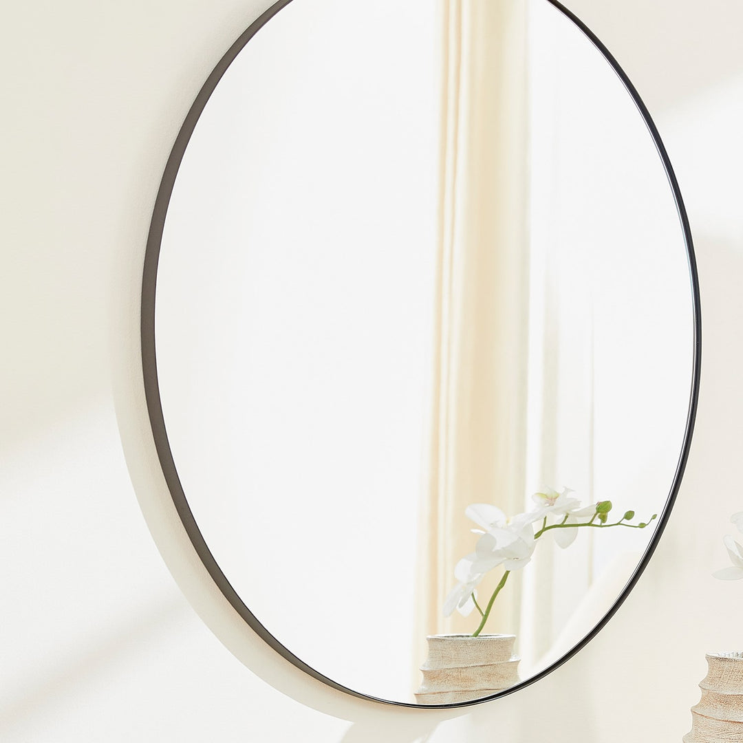 36" Round Mirror - Matte Black