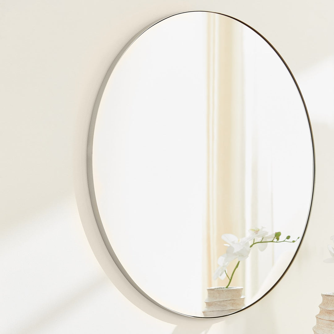 36" Round Mirror - Silver