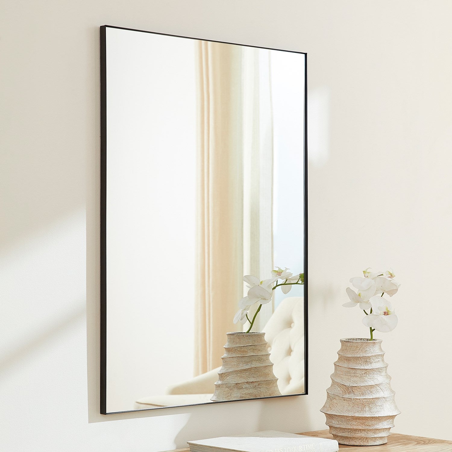 30X40 Rect Mirror - Matte Black