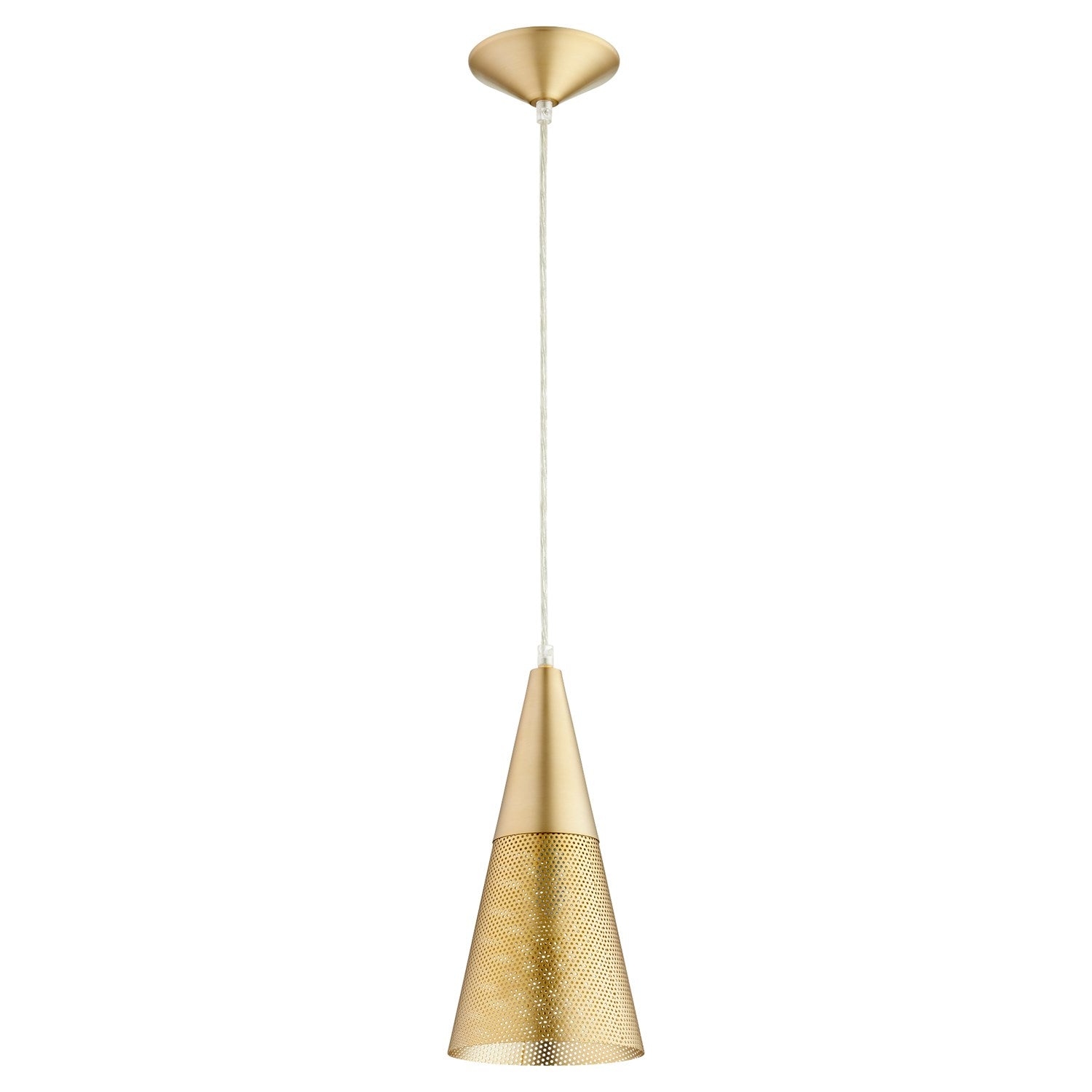 Mesh Cone Pendantd - Aged Brass by Quorum
