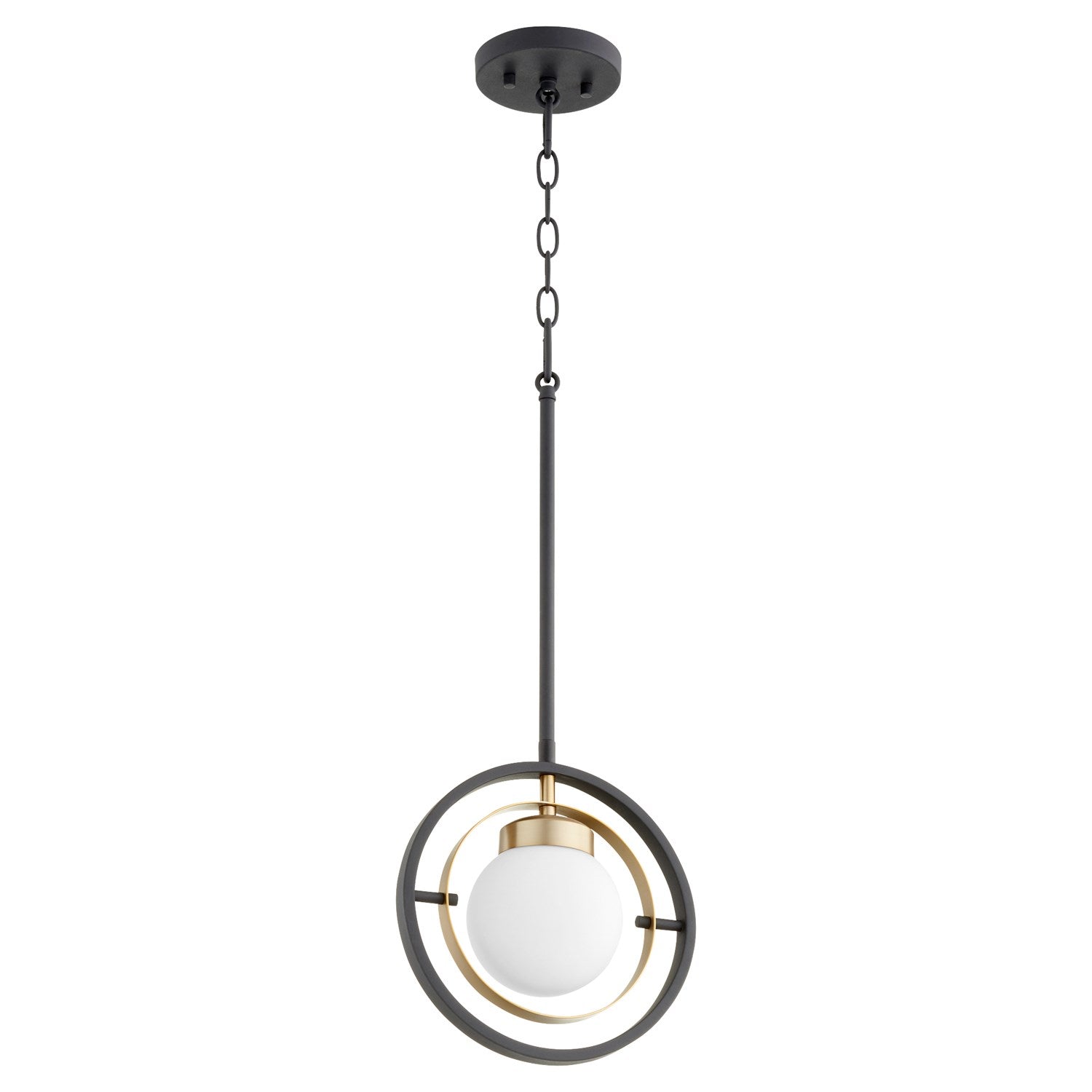 Nimatte Blackus 1Lt Pendantd -Textured Black/Aged Brass by Quorum