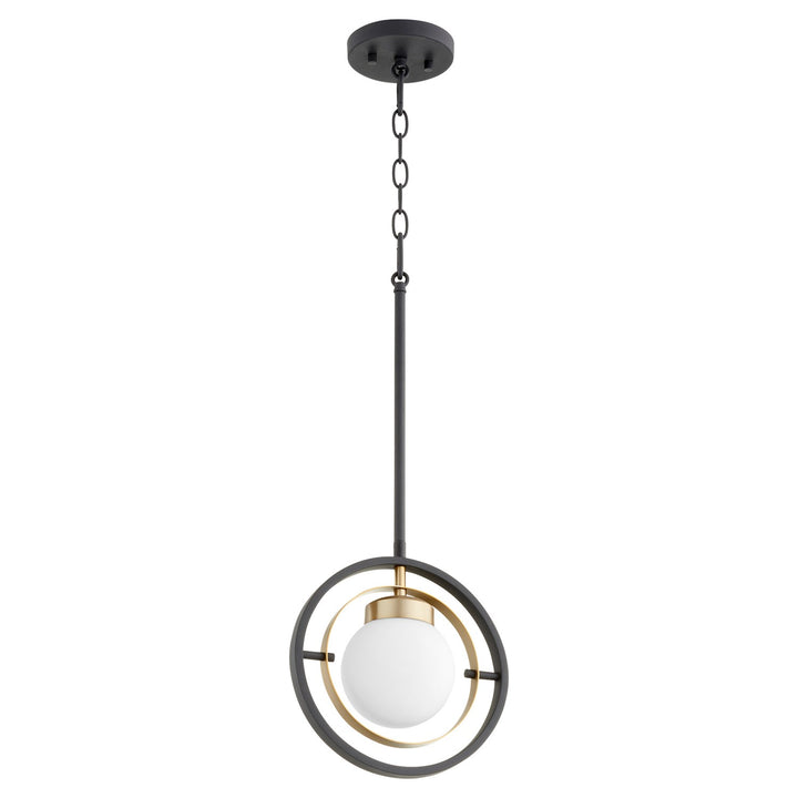Nimatte Blackus 1Lt Pendantd -Textured Black/Aged Brass by Quorum