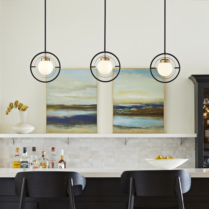 Nimatte Blackus 1Lt Pendantd -Textured Black/Aged Brass