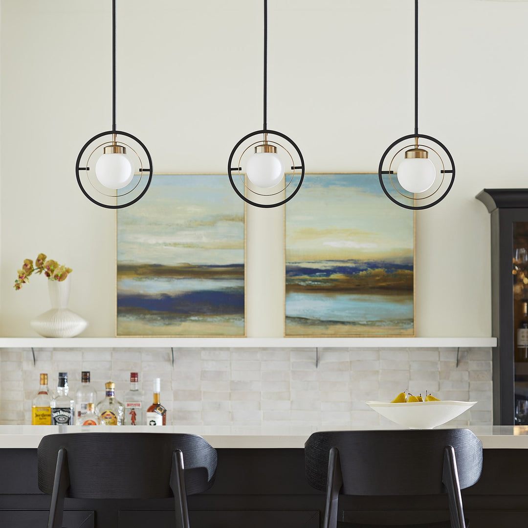 Nimatte Blackus 1Lt Pendantd -Textured Black/Aged Brass