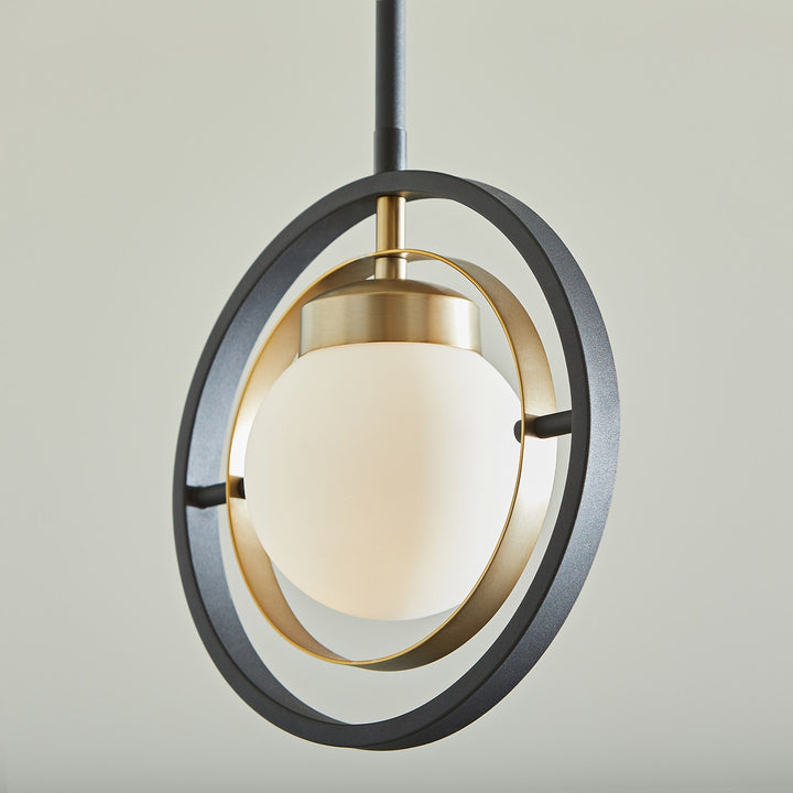 Nimatte Blackus 1Lt Pendantd -Textured Black/Aged Brass