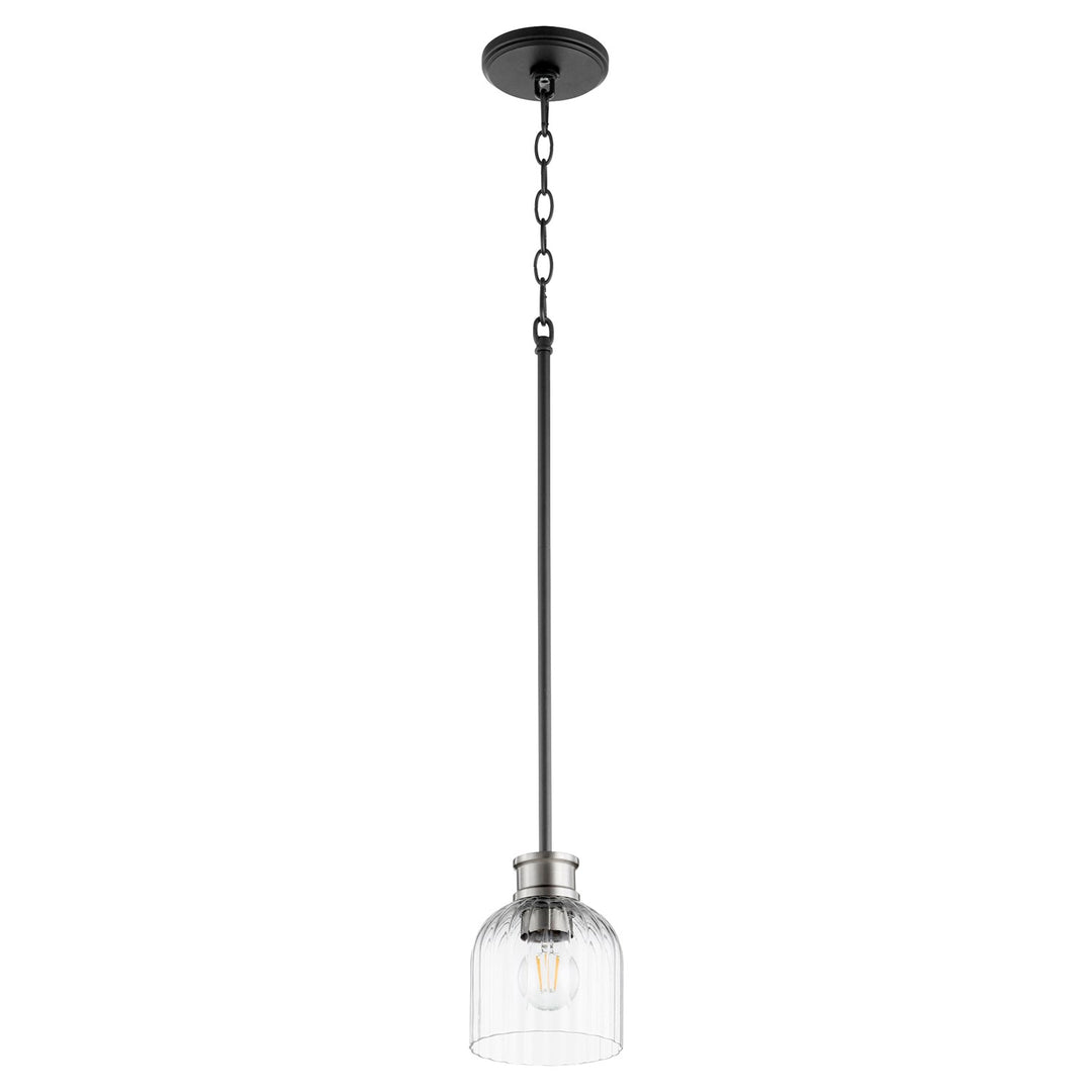 Monarch 1Lt Pendantd -Textured Black/Satin Nickel by Quorum