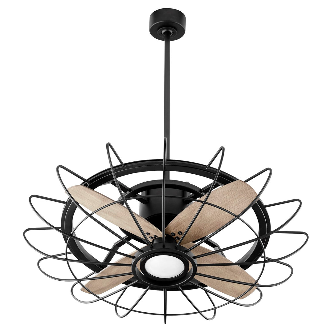 Mira 30" Led Cage Fan-Textured Black by Quorum