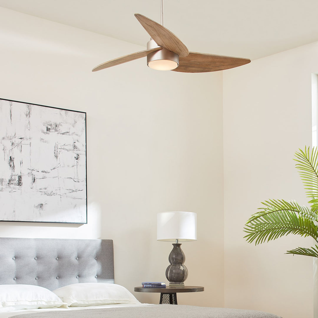 Trinity Fan W/ Led - Satin Nickel