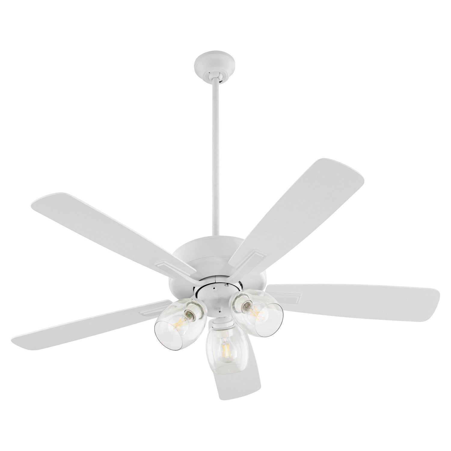 Ovation 3Lt Clear Gold Leafass - Studio White by Quorum
