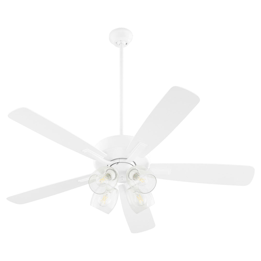 Ovation 4Lt Clear Gold Leafass - Studio White by Quorum