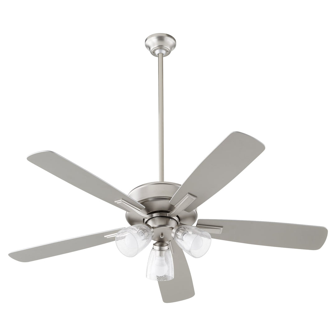 Ovation 3Lt Clr/Seed -Satin Nickel by Quorum