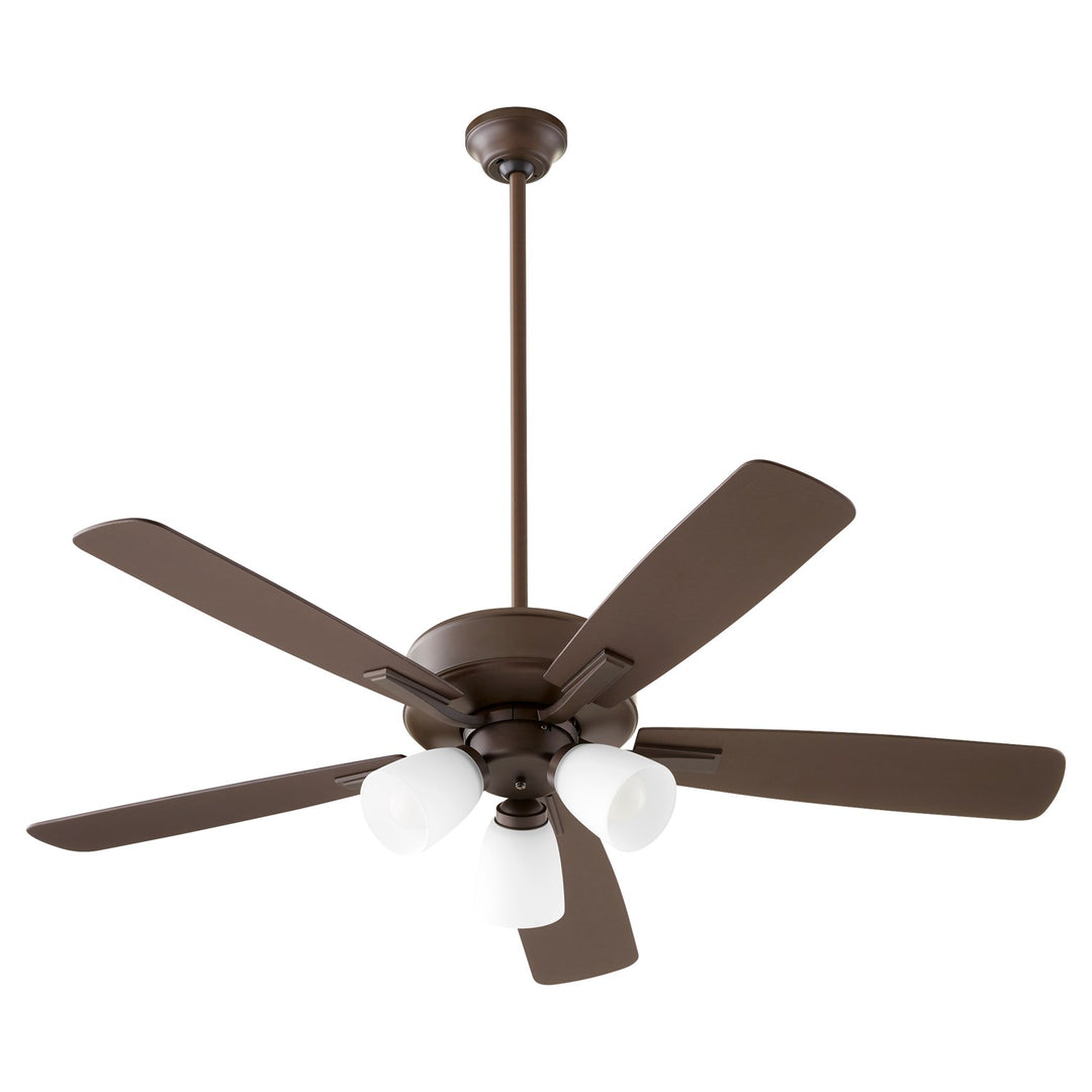Ovation 3Lt Satin Nickel Opal - Oiled Bronze by Quorum