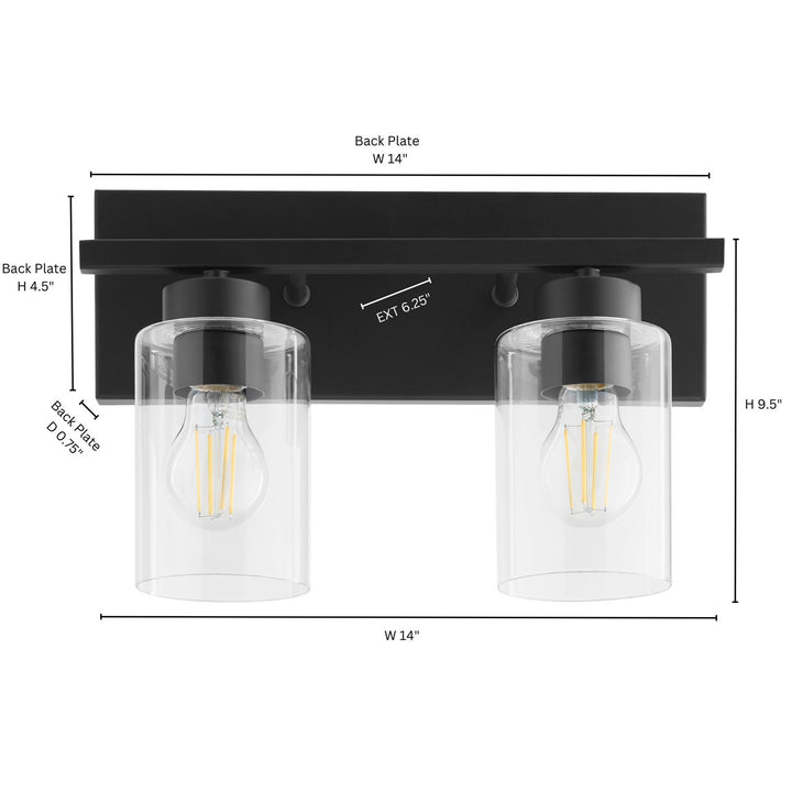 Carter 2Lt Vanity - Matte Black