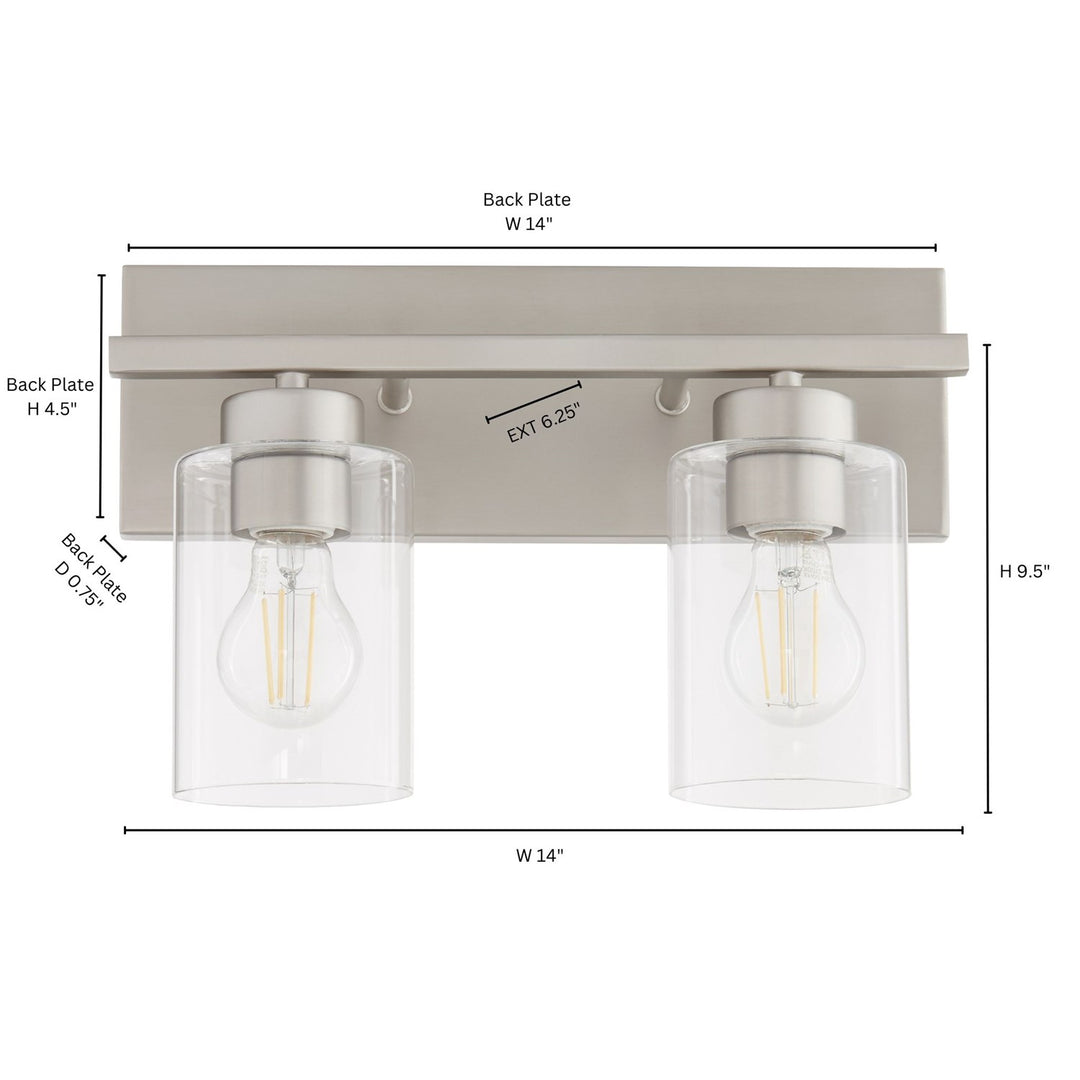Carter 2Lt Vanity - Satin Nickel