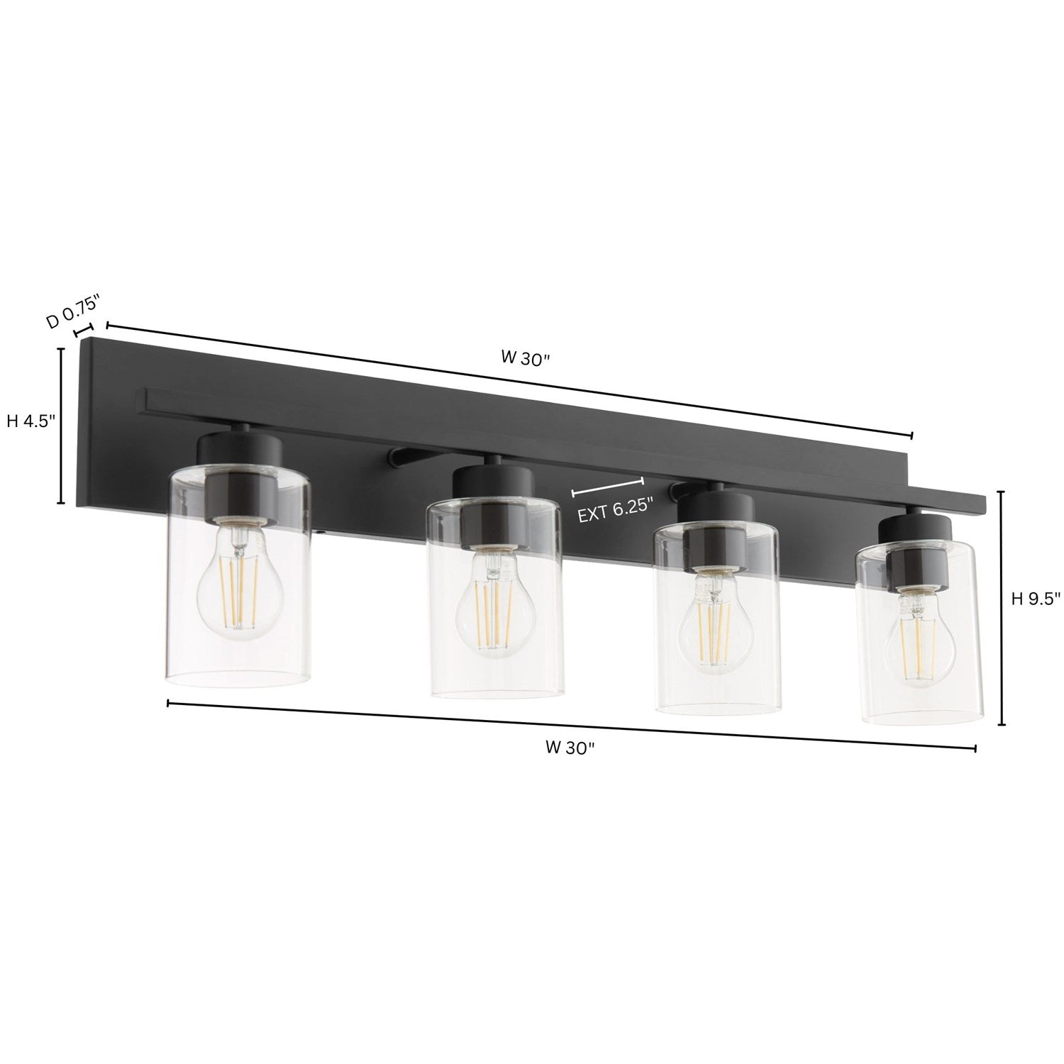 Carter 4Lt Vanity - Matte Black