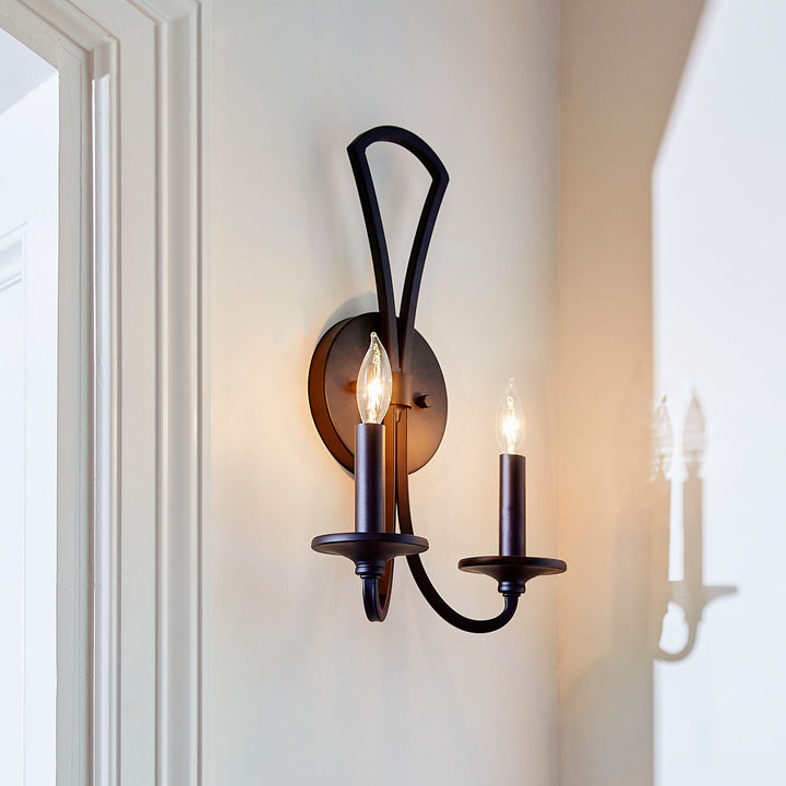 Maryse 2Lt Wall Mt - Matte Black
