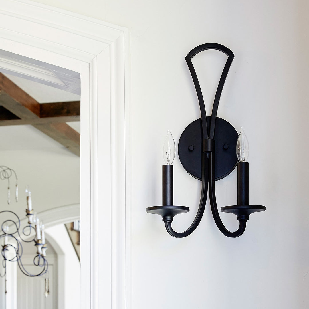 Maryse 2Lt Wall Mt - Matte Black