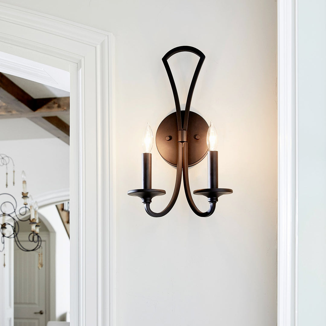 Maryse 2Lt Wall Mt - Matte Black