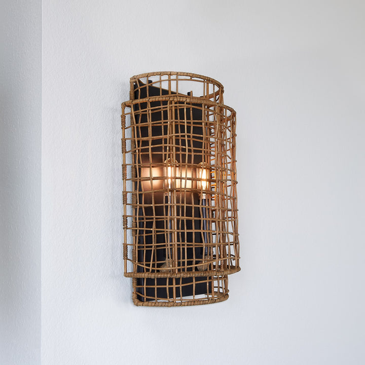 Abaca 2Lt Sconce - Matte Black