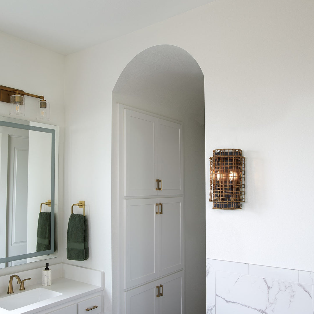 Abaca 2Lt Sconce - Matte Black