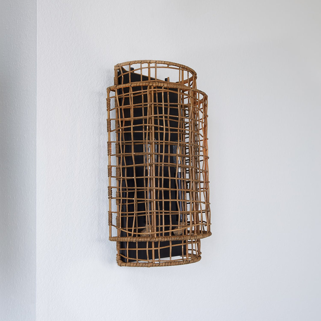 Abaca 2Lt Sconce - Matte Black