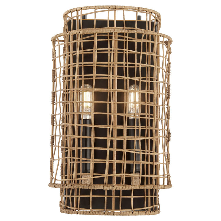Abaca 2Lt Sconce - Matte Black
