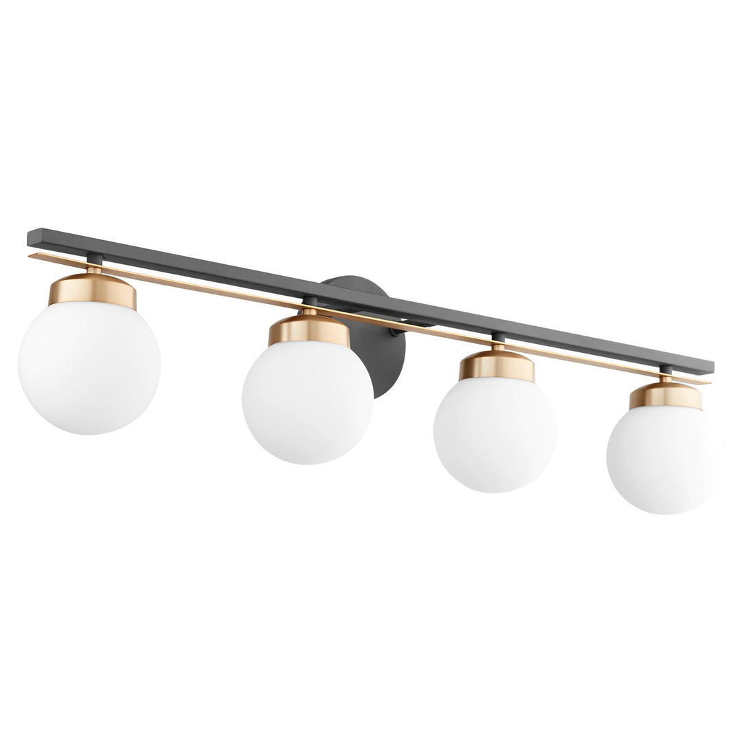 Nimatte Blackus 4Lt Vnty -Textured Black/Aged Brass by Quorum