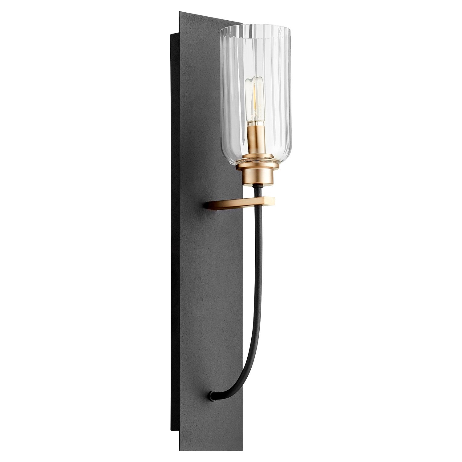 Espy 1Lt Wall Mt -Textured Black/Aged Brass by Quorum