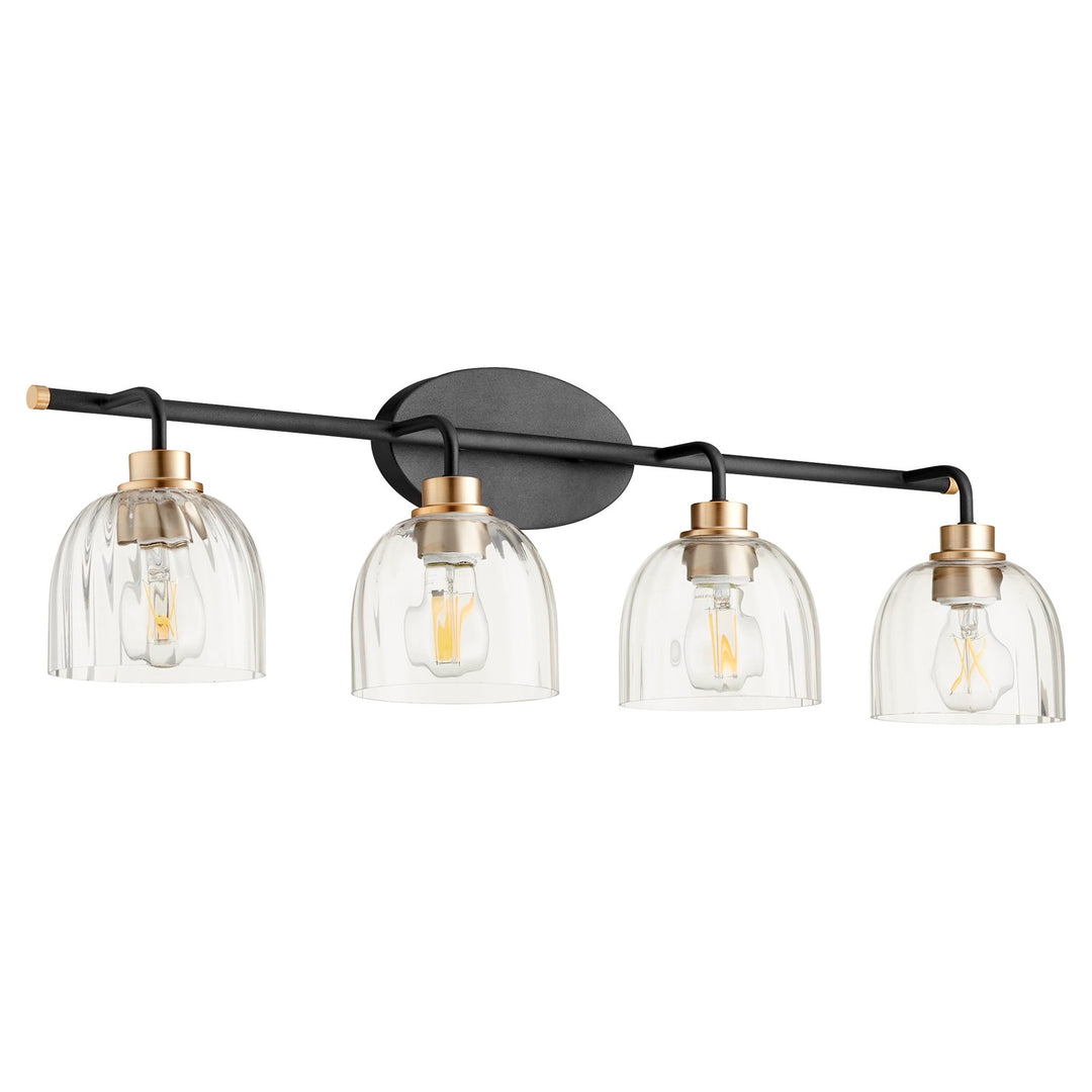 Espy 4Lt Vanity -Textured Black/Aged Brass by Quorum