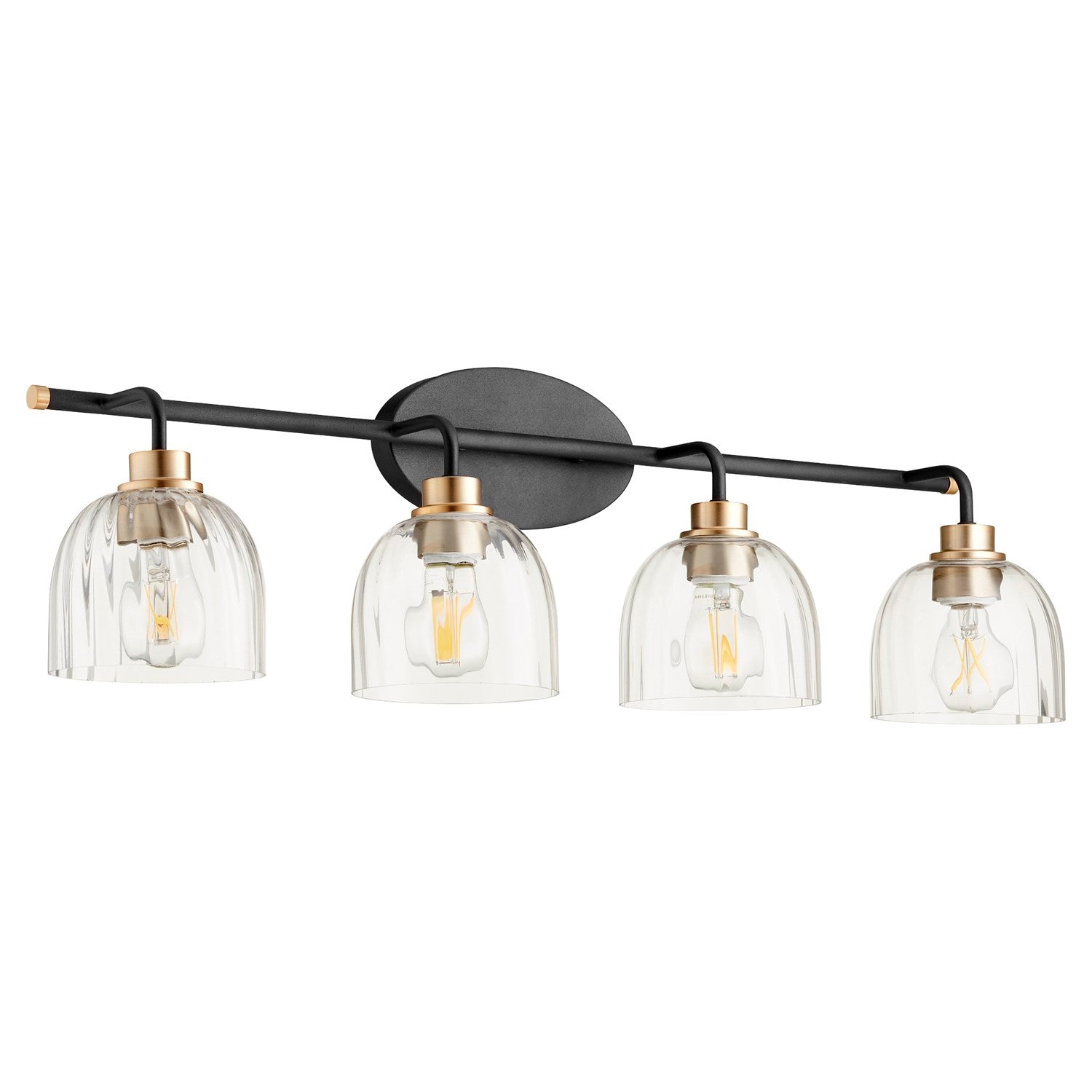 Espy 4Lt Vanity -Textured Black/Aged Brass by Quorum