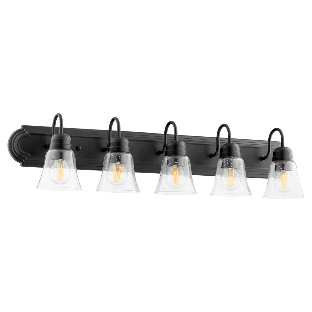 Campbell 5Lt Vnty W/ Clr/Seed -Textured Black by Quorum