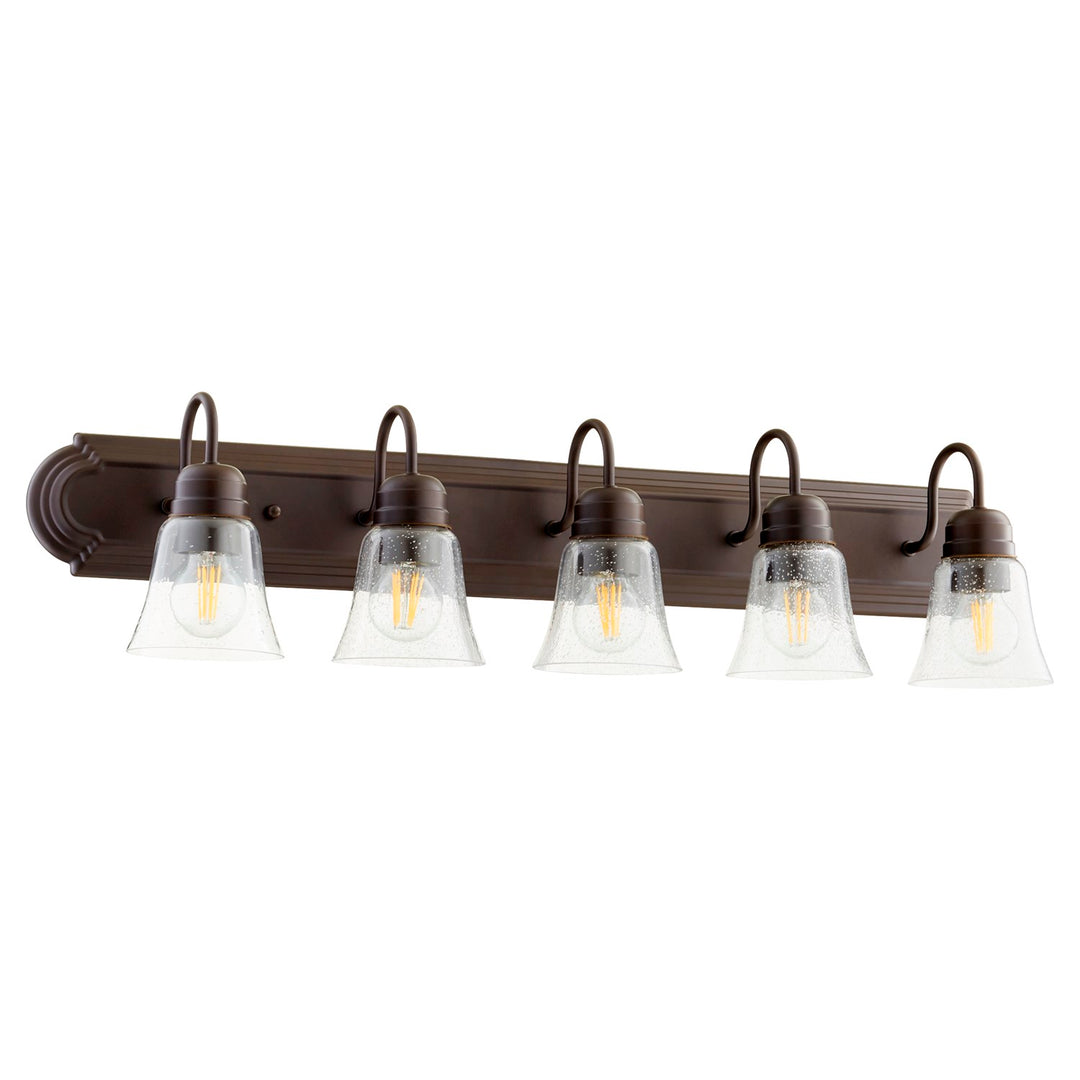 Campbell 5Lt Vnty W/ Clr/Seed - Oiled Bronze by Quorum
