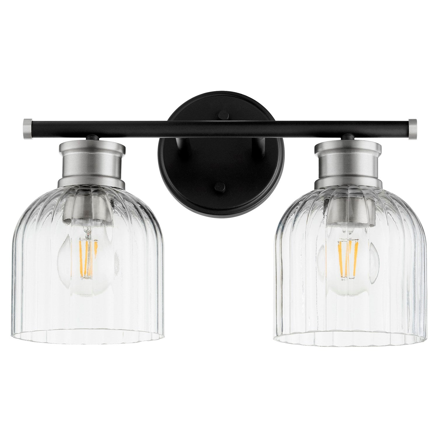 Monarch 2Lt Vnty -Textured Black/Satin Nickel by Quorum