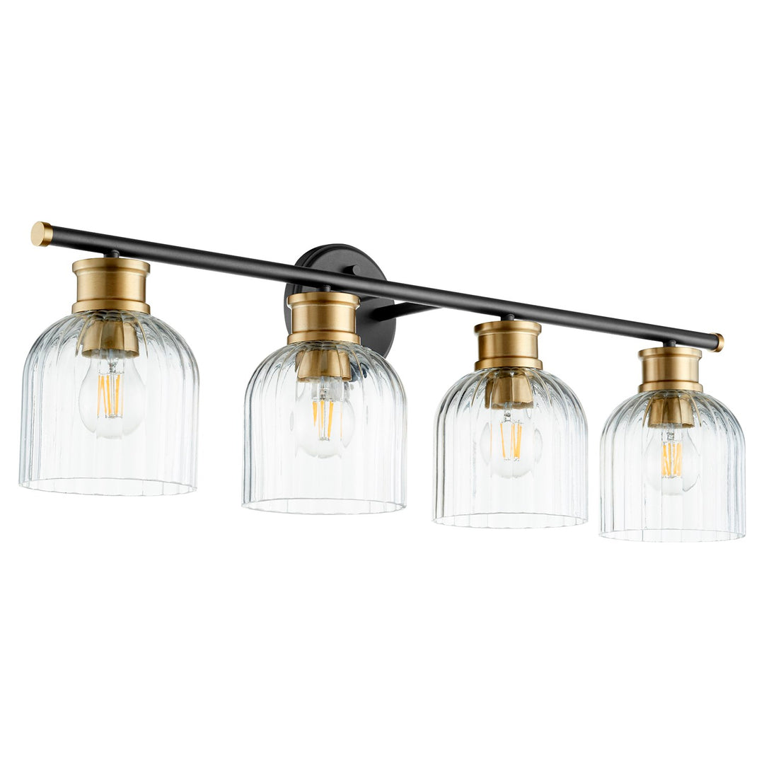 Monarch 4Lt Vnty -Textured Black/Aged Brass by Quorum