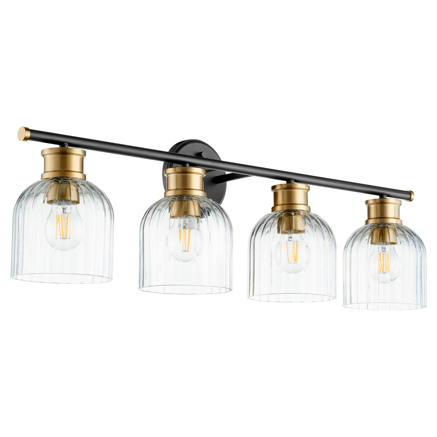 Monarch 4Lt Vnty -Textured Black/Aged Brass by Quorum