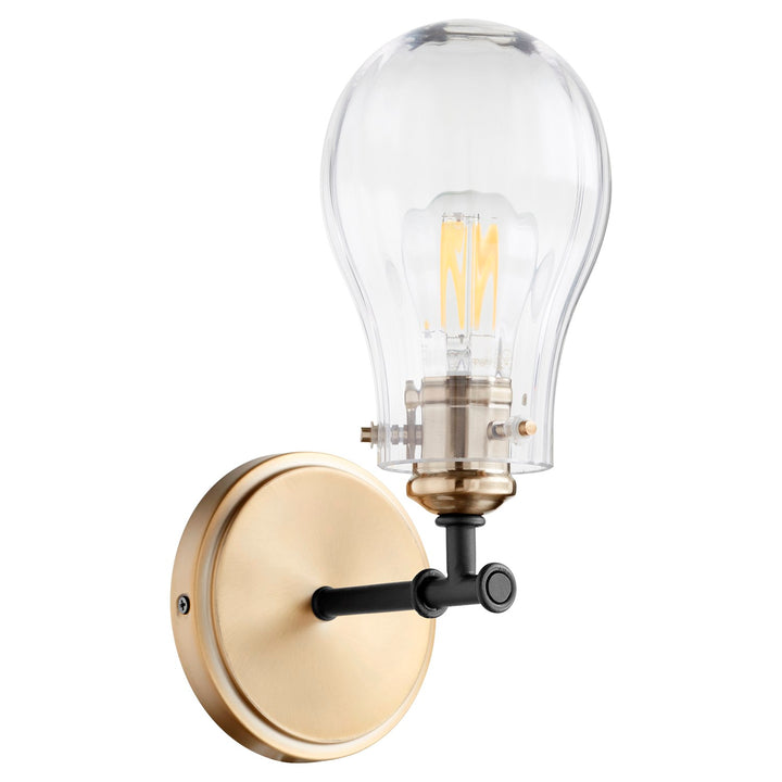 Dillinger 1Lt Clr/Fluted Wall Mount -Textured Black by Quorum