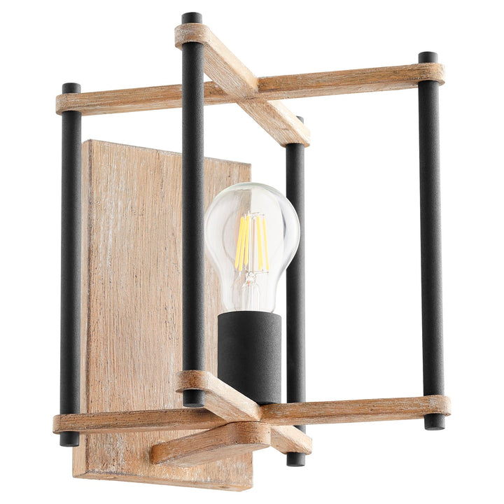 Silva 1Lt Wall Mt -Textured Black/Wo by Quorum