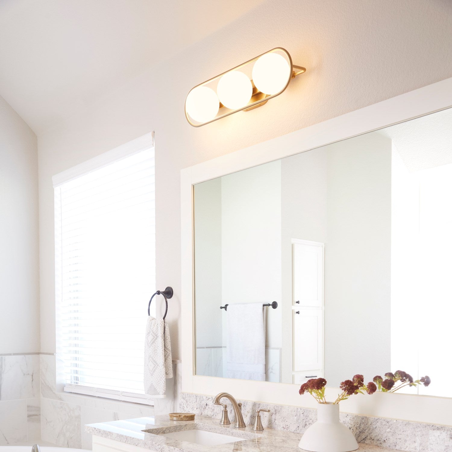 Belmont 3Lt Vanity - Aged Brass