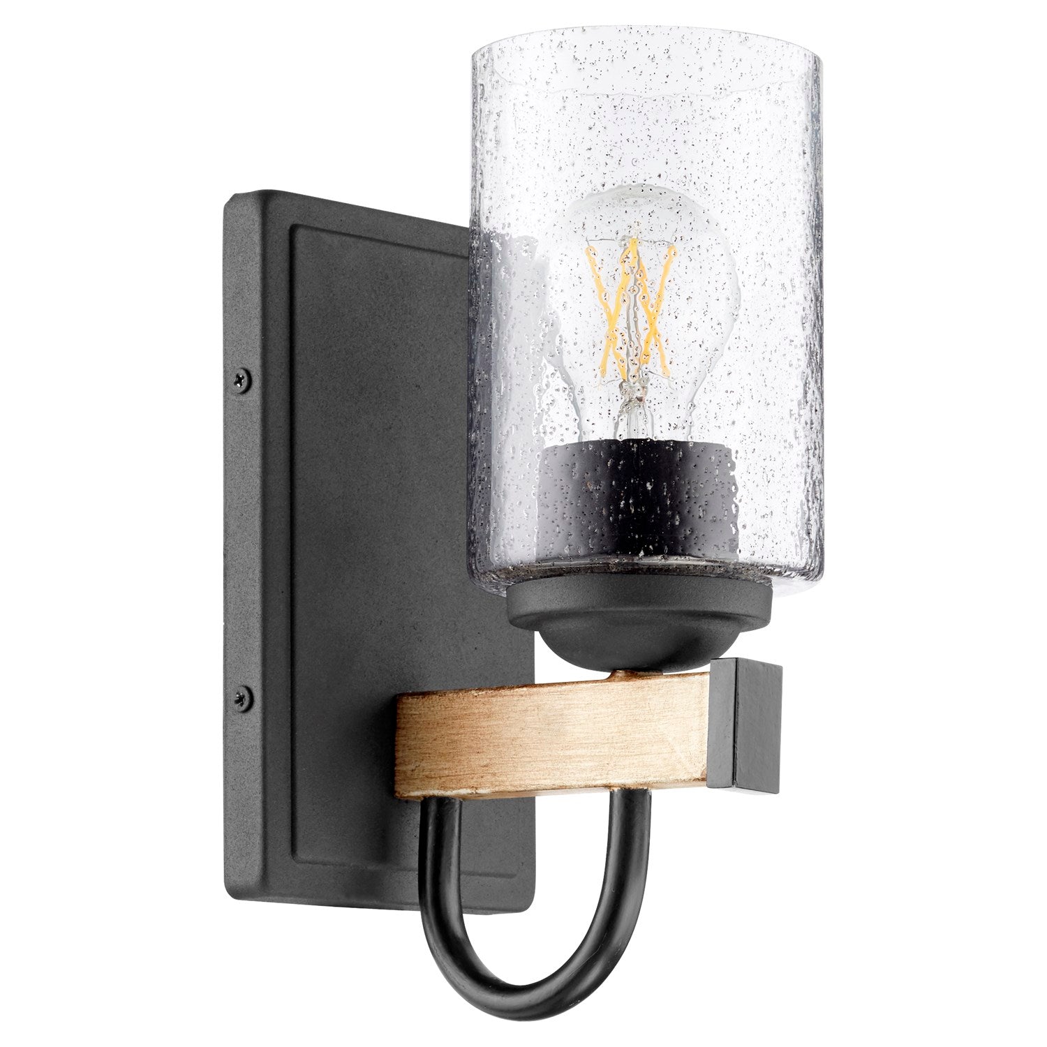 1Lt Pepper Gold Leafass Wmnt - Textured Black by Quorum