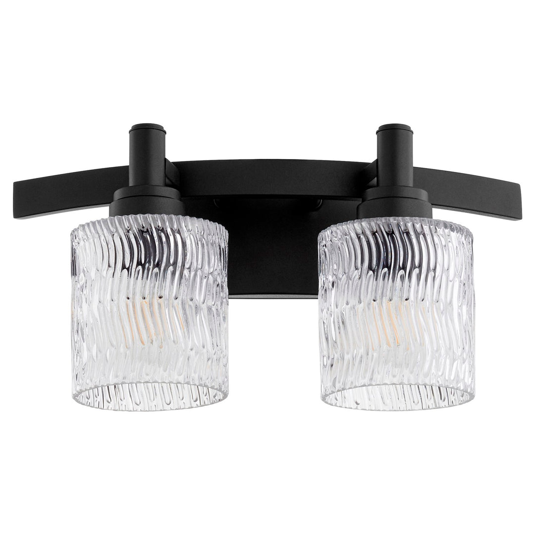 Stadium 2Lt Vanity - Textured Black by Quorum
