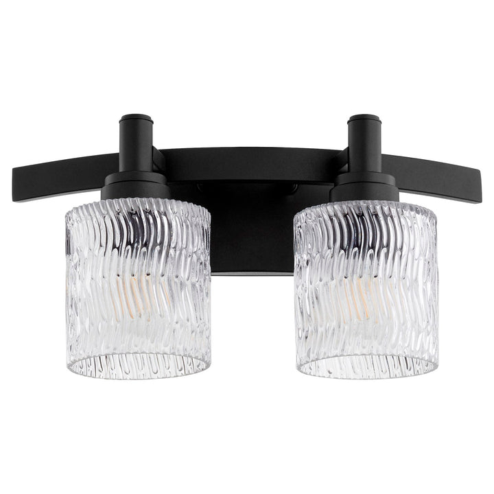Stadium 2Lt Vanity - Textured Black by Quorum