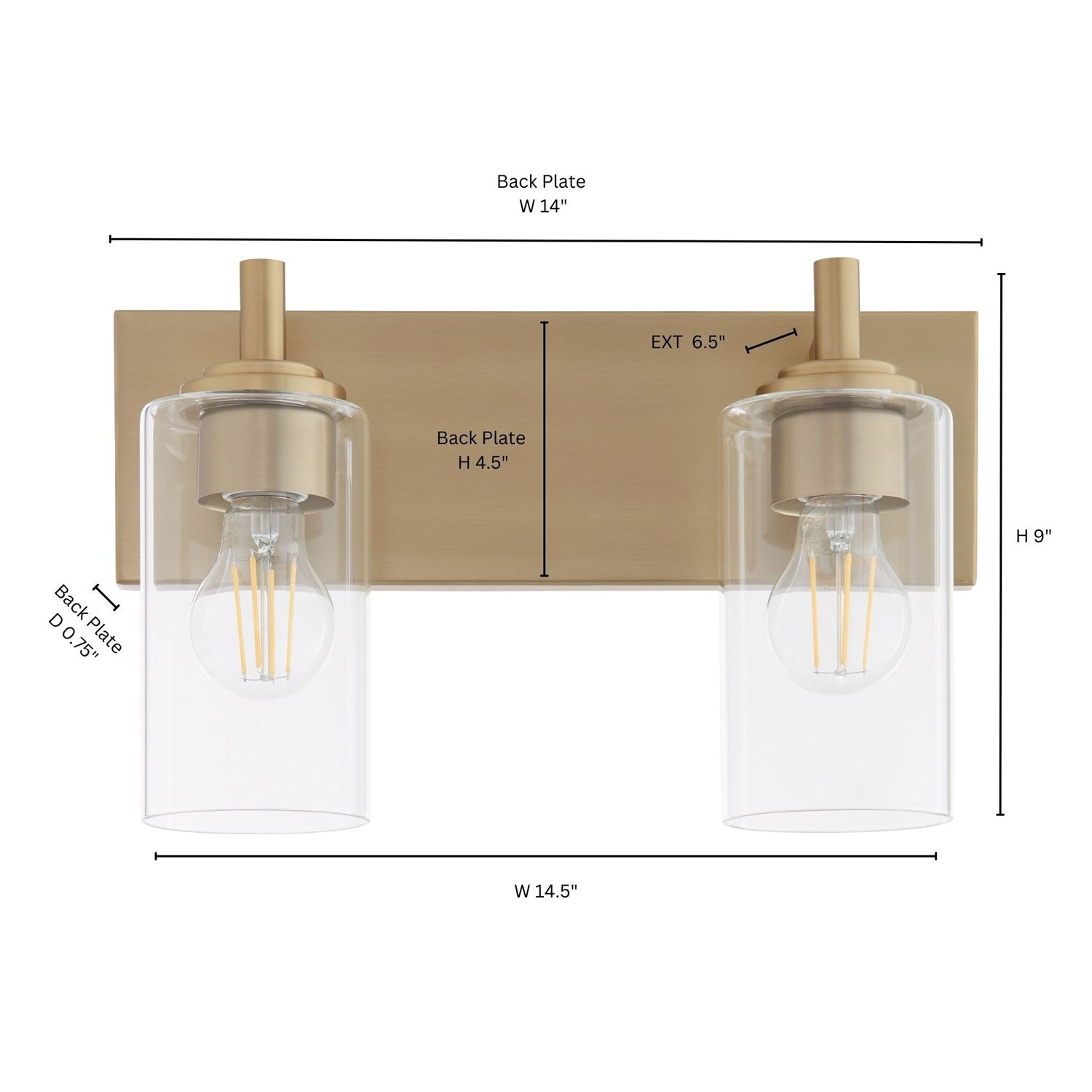 Fallstantique Flemishf 2Lt Vanity -Aged Brass