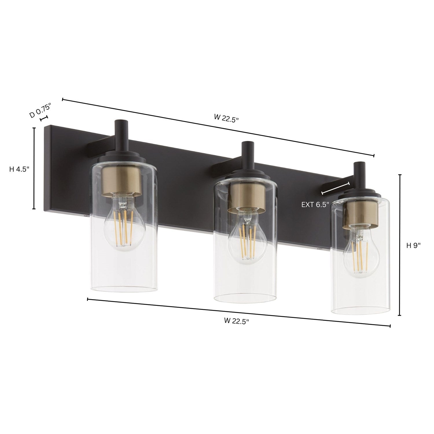Fallstantique Flemishf 3Lt Vanity - Matte Black