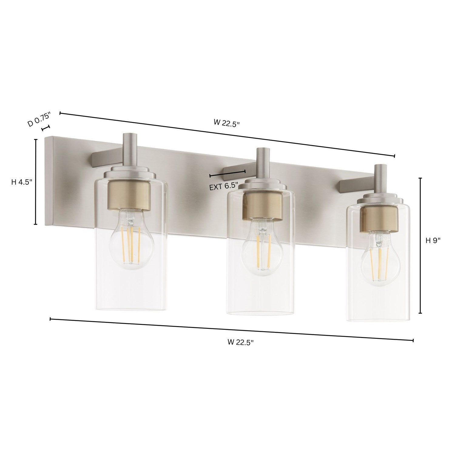 Fallstantique Flemishf 3Lt Vanity -Satin Nickel