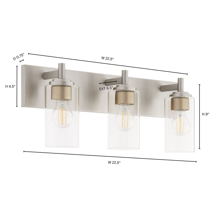 Fallstantique Flemishf 3Lt Vanity -Satin Nickel