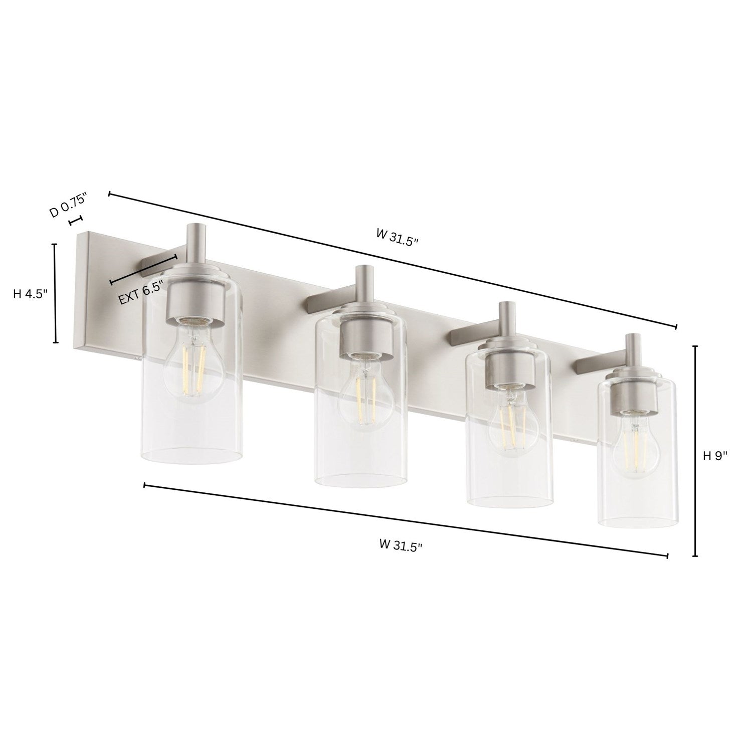 Fallstantique Flemishf 4Lt Vanity -Satin Nickel