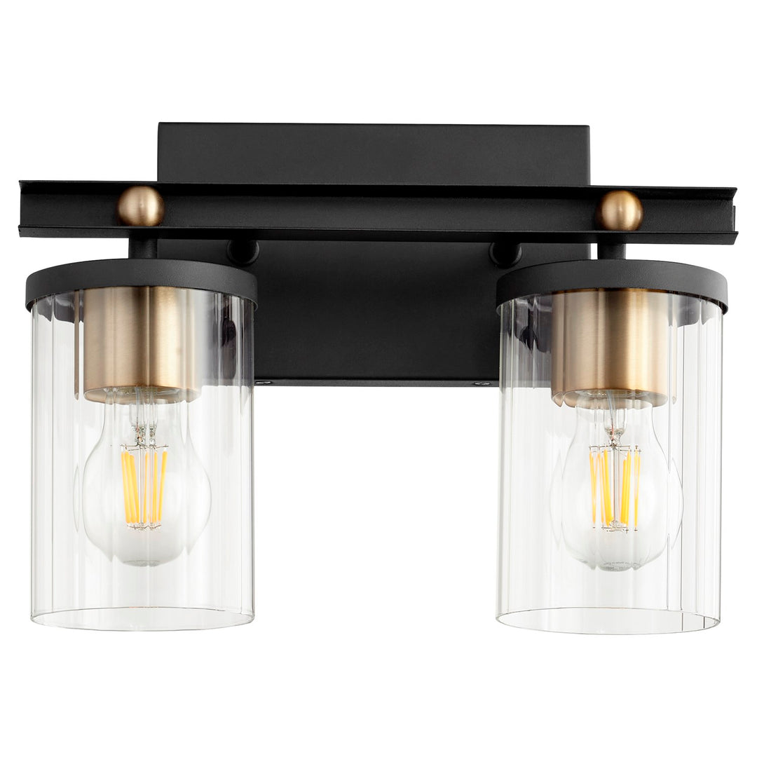 Empire 2Lt Vnty -Textured Black/Aged Brass by Quorum