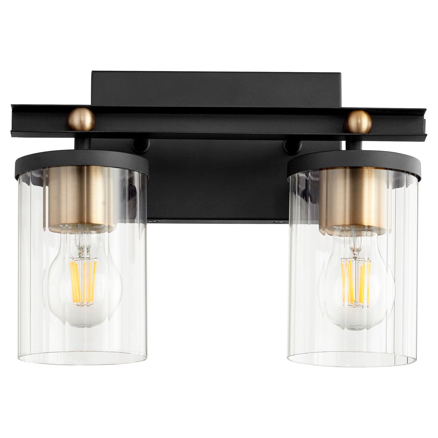 Empire 2Lt Vnty -Textured Black/Aged Brass by Quorum