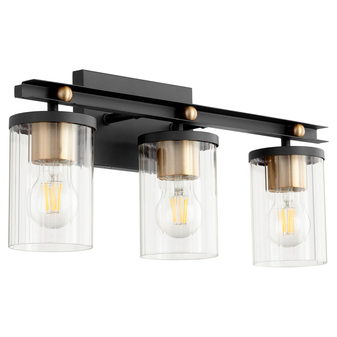 Empire 3Lt Vnty -Textured Black/Aged Brass by Quorum